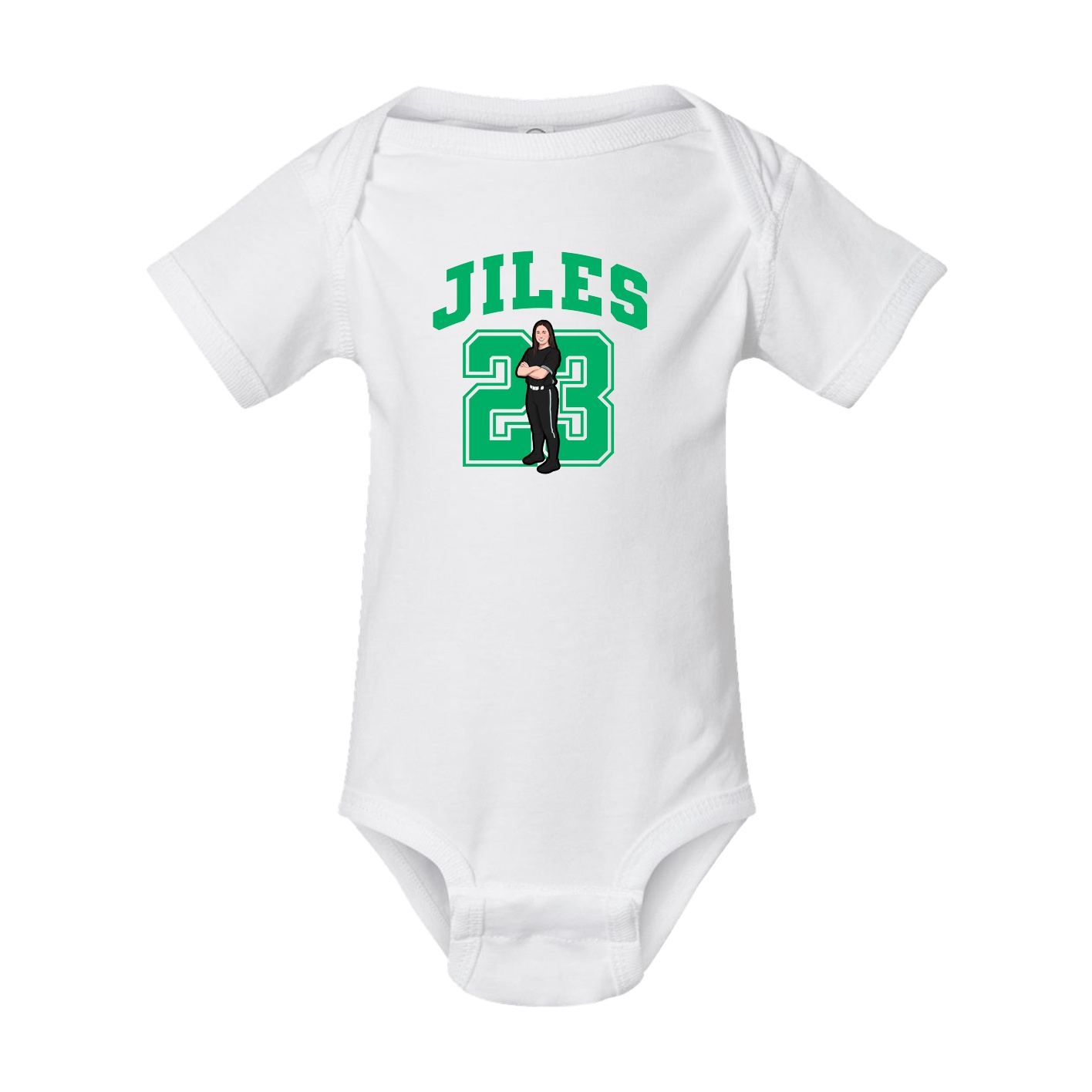 Baby Onesie — Number in White