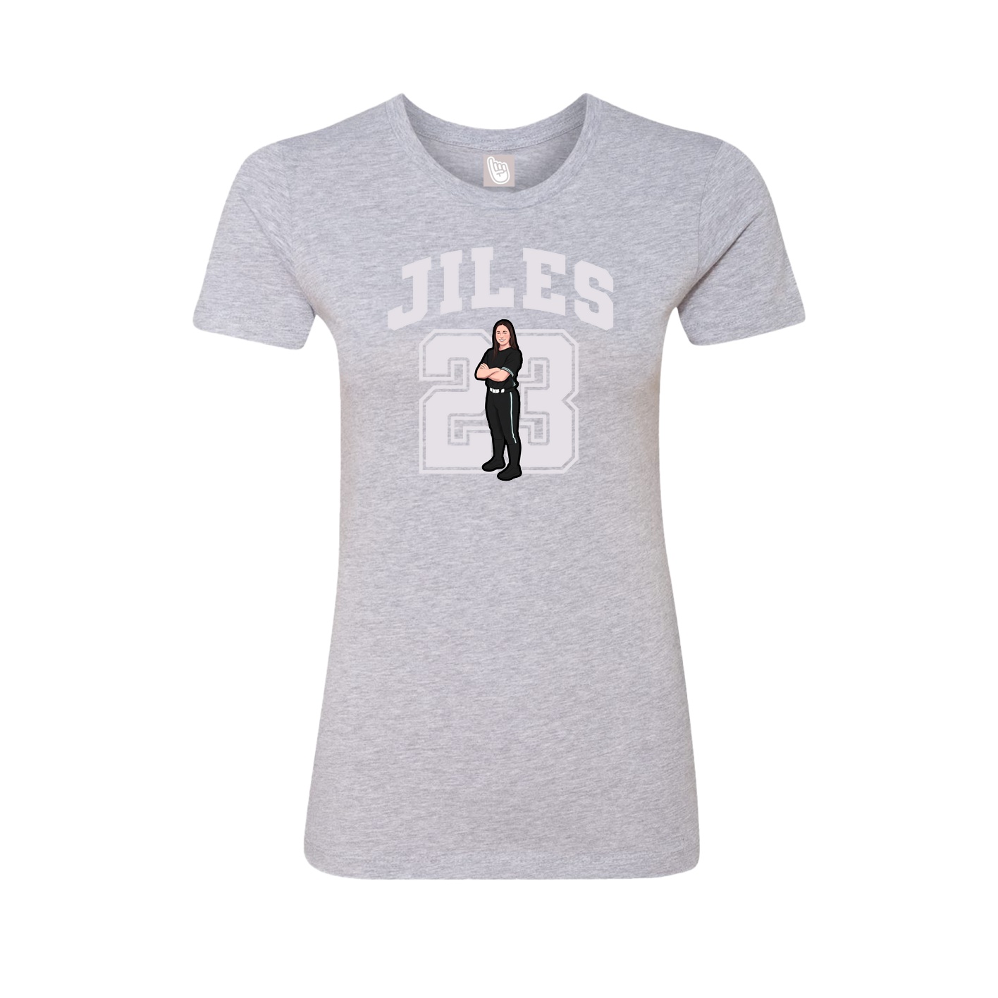 Fitted Women's Tee — Number in Grey