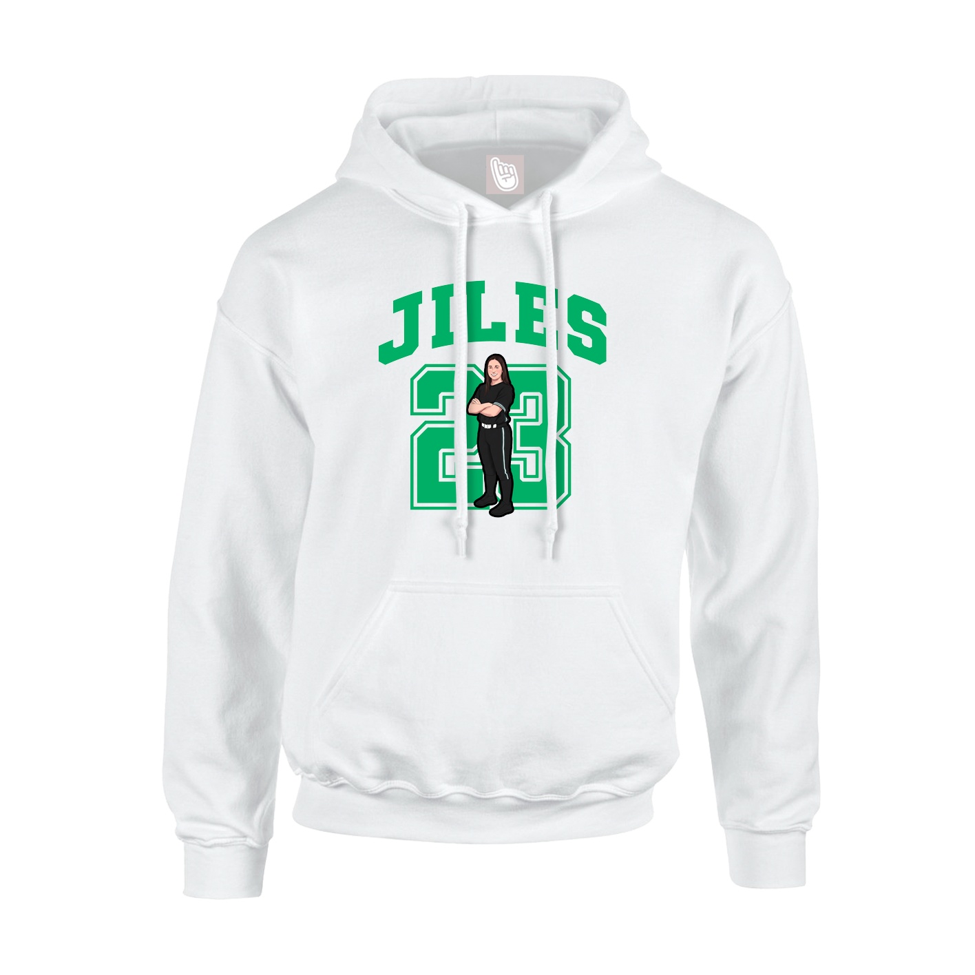 Hoodie — Number in White