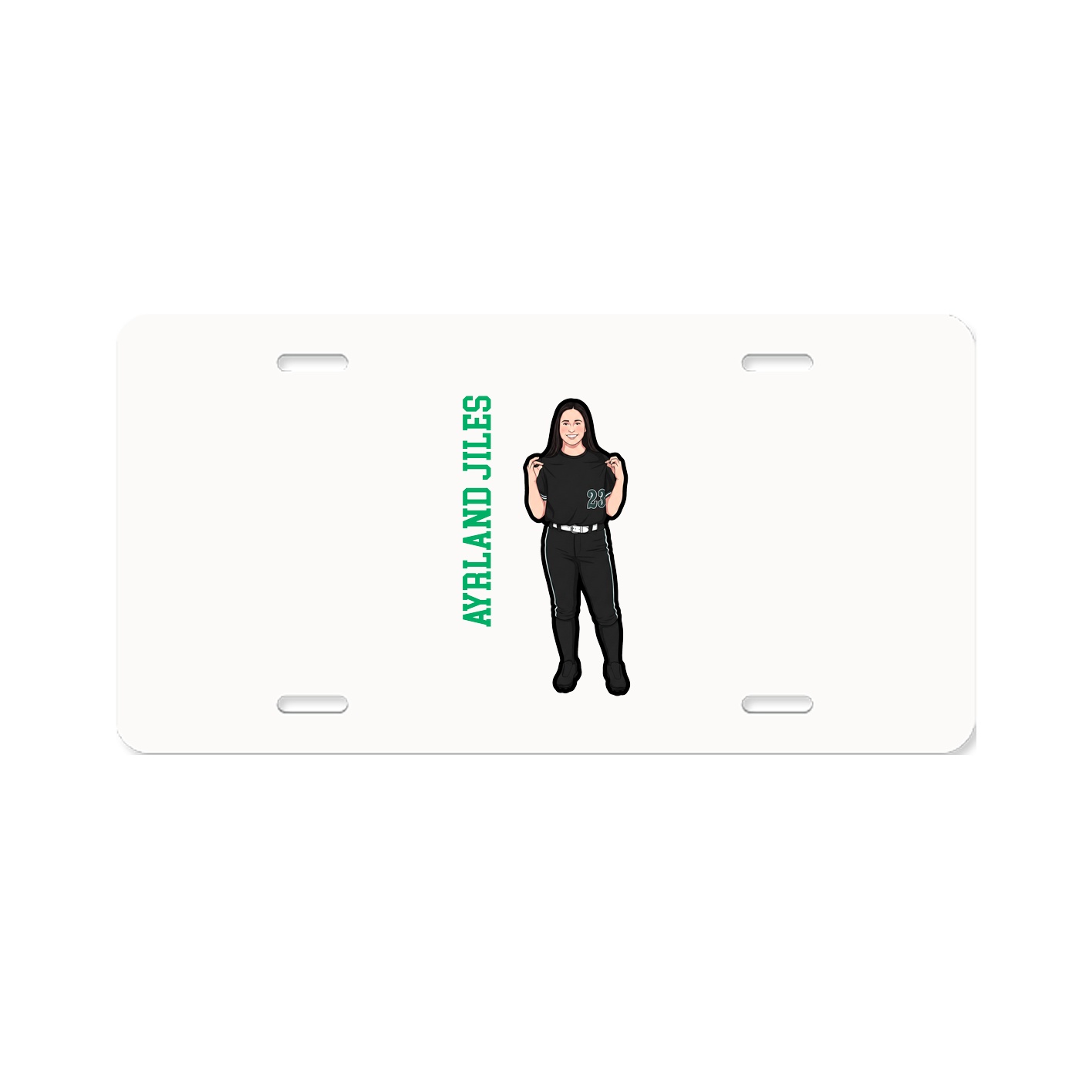 License Plate — Name Vertical in Classic