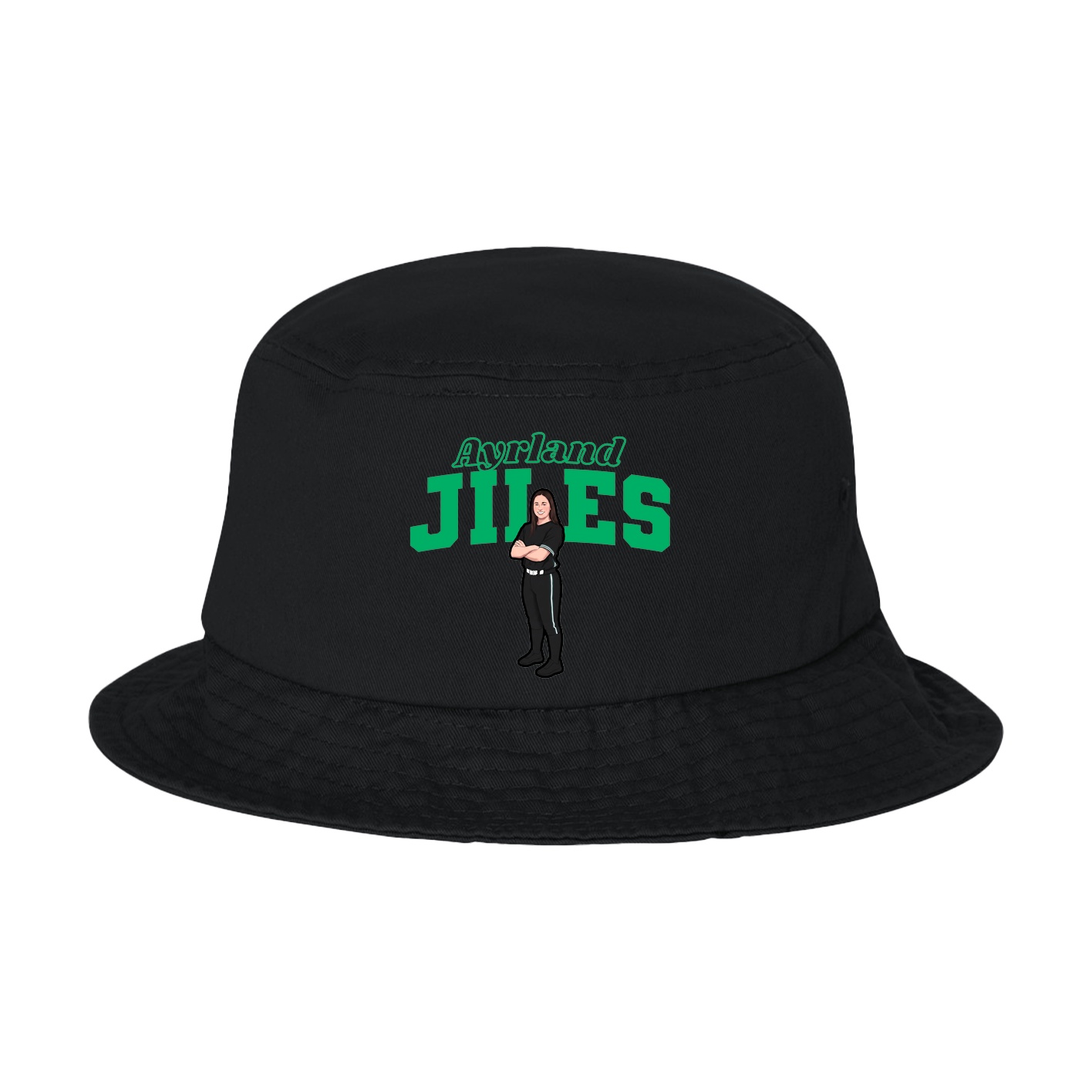 Bucket Cap — Name Arch in Black
