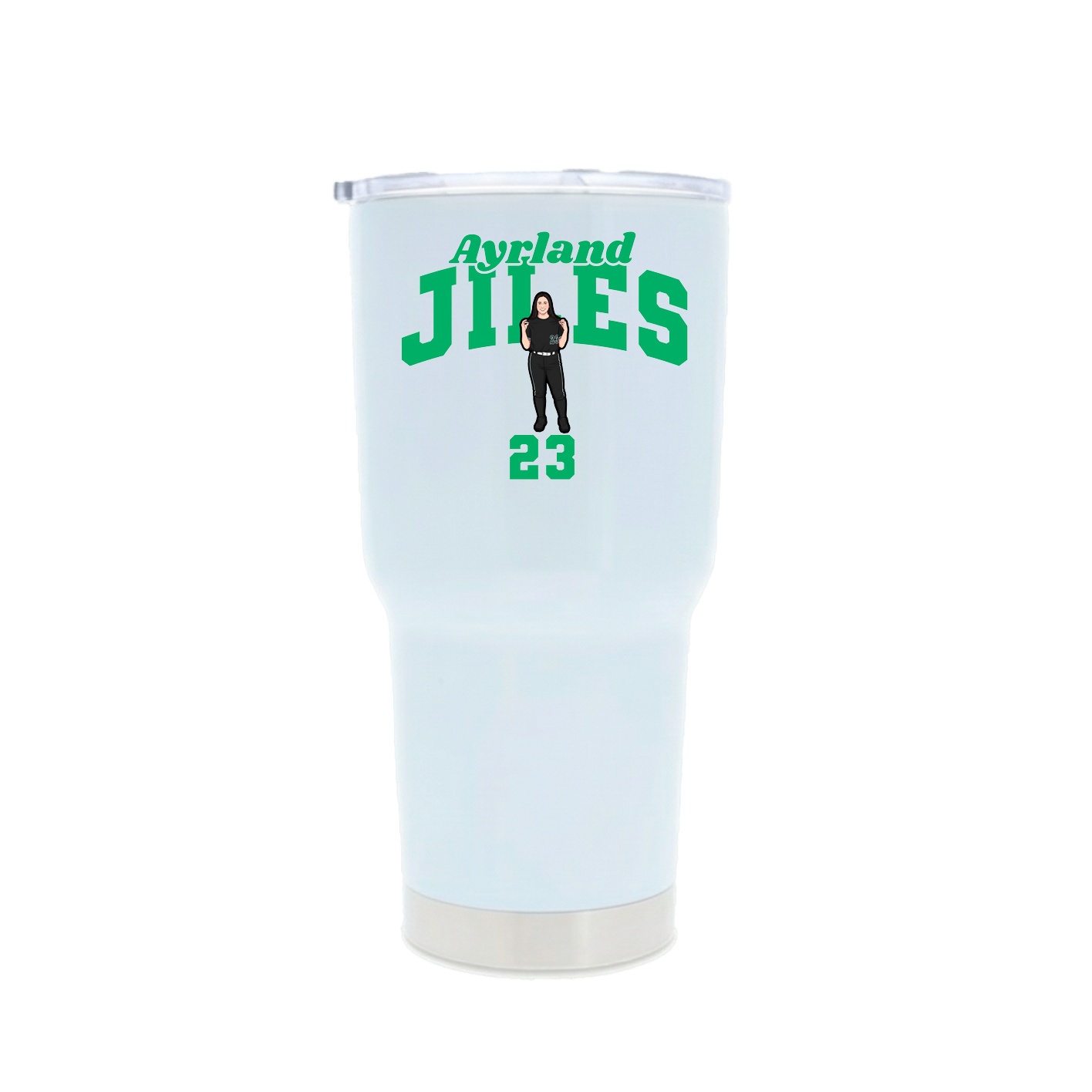 30oz Stainless Steel Tumbler — Signature Arch in White