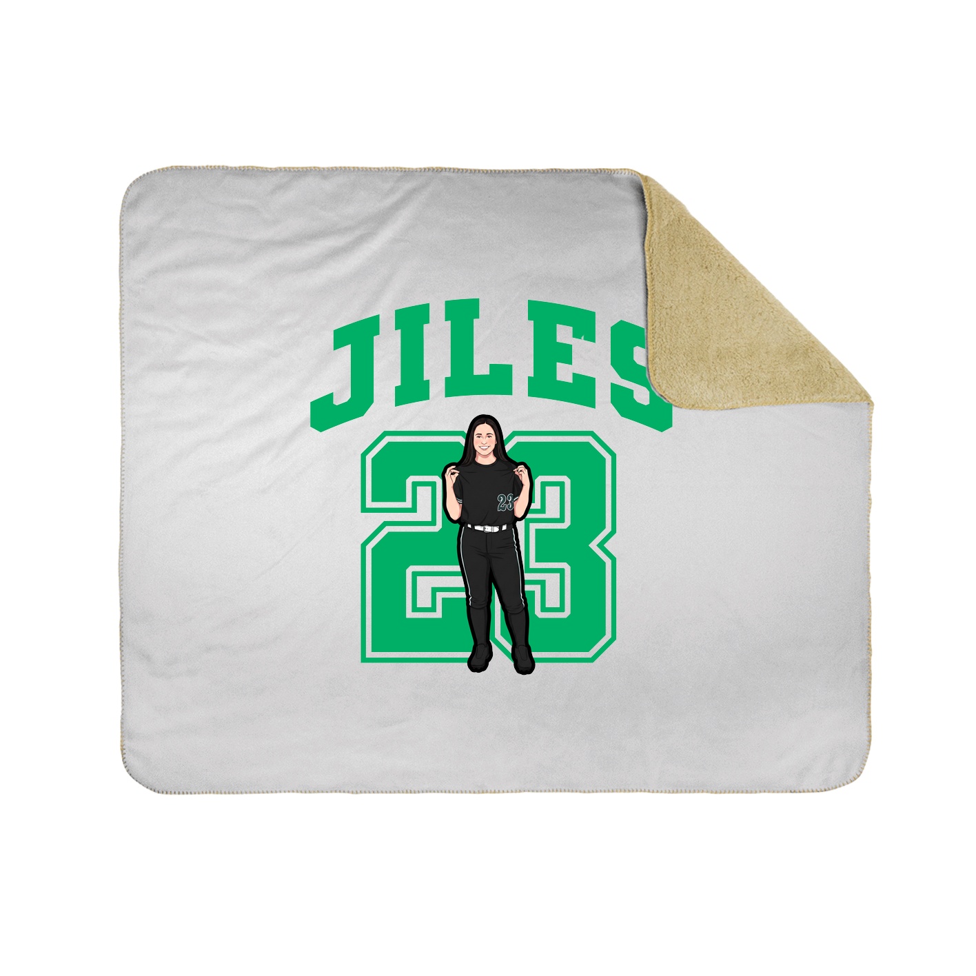 Throw Blanket — Number in White
