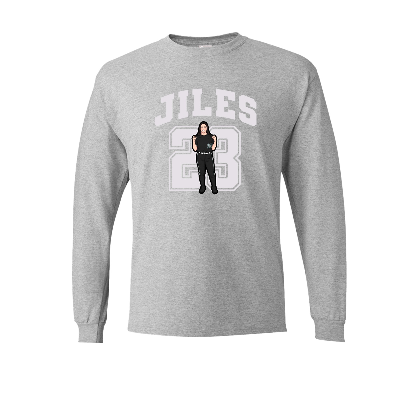 Long Sleeve Tee — Number in Grey