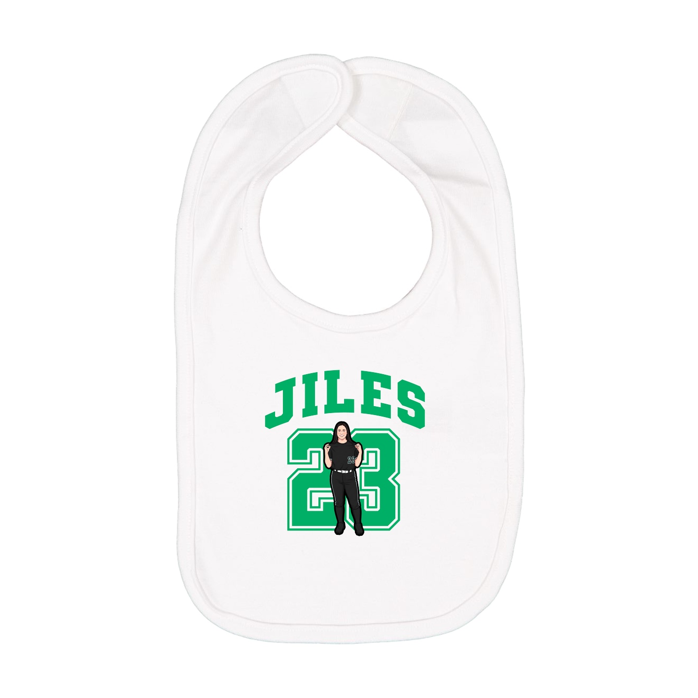 Infant Bib — Number in White