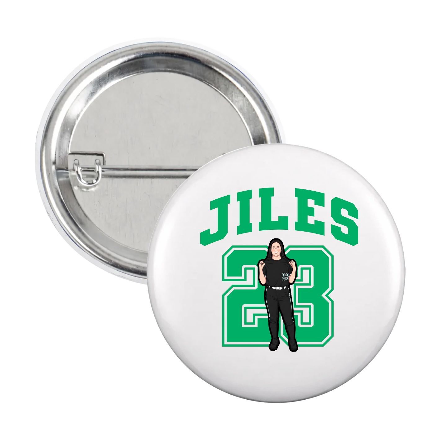 Game Day Button — Number in White