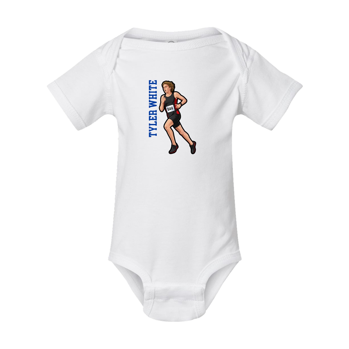 Baby Onesie — Name Vertical in White