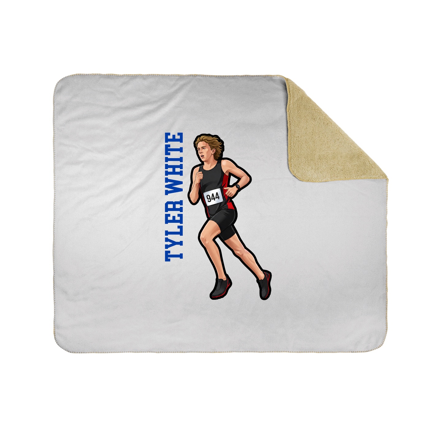 Throw Blanket — Name Vertical in White