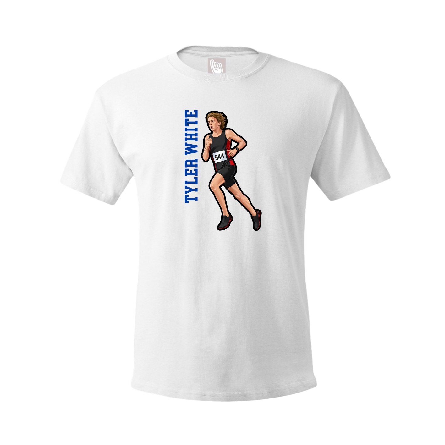 Tee — Name Vertical in White