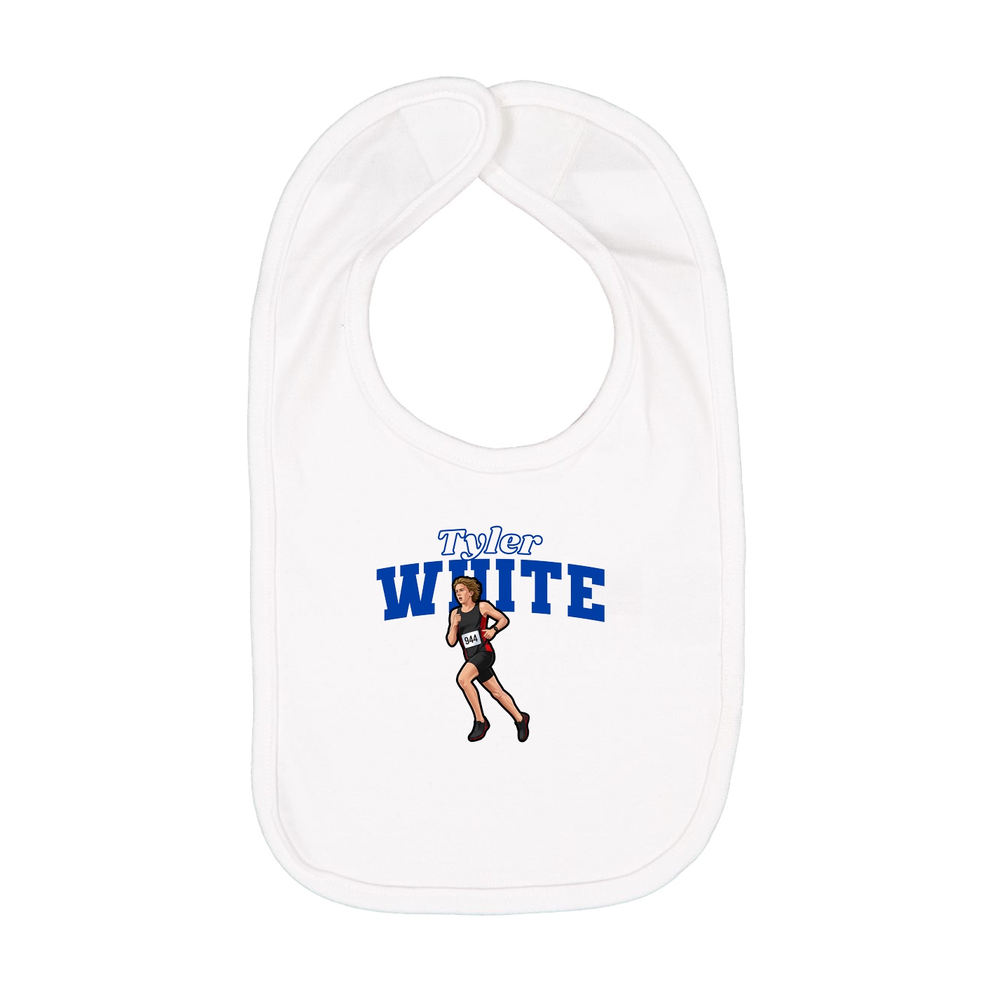 Infant Bib — Name Arch in White