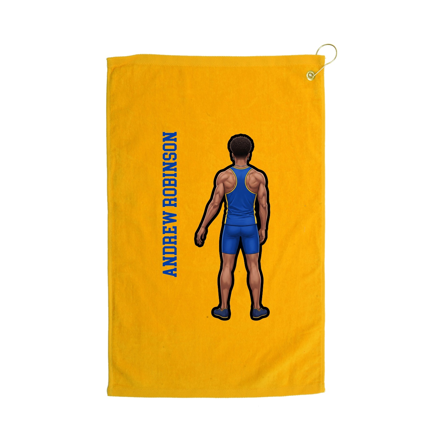 Golf Towel — Name Vertical in Gold