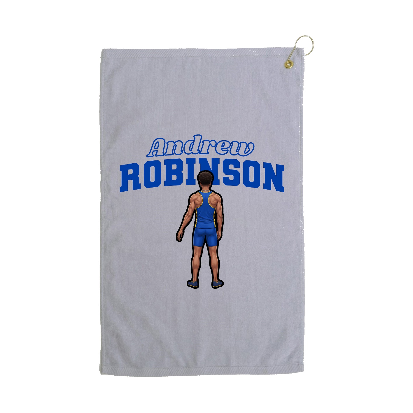Golf Towel — Name Arch in Grey