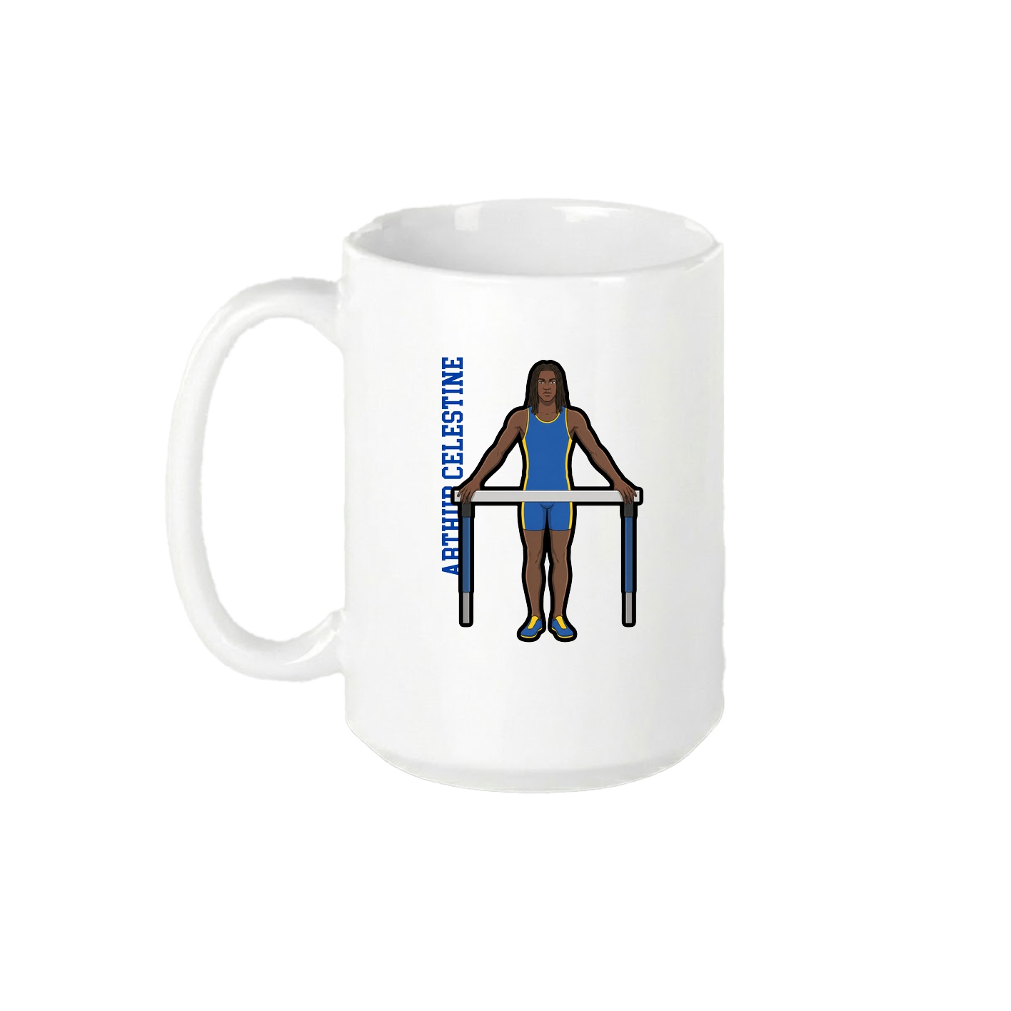15oz Coffee Mug — Name Vertical in White