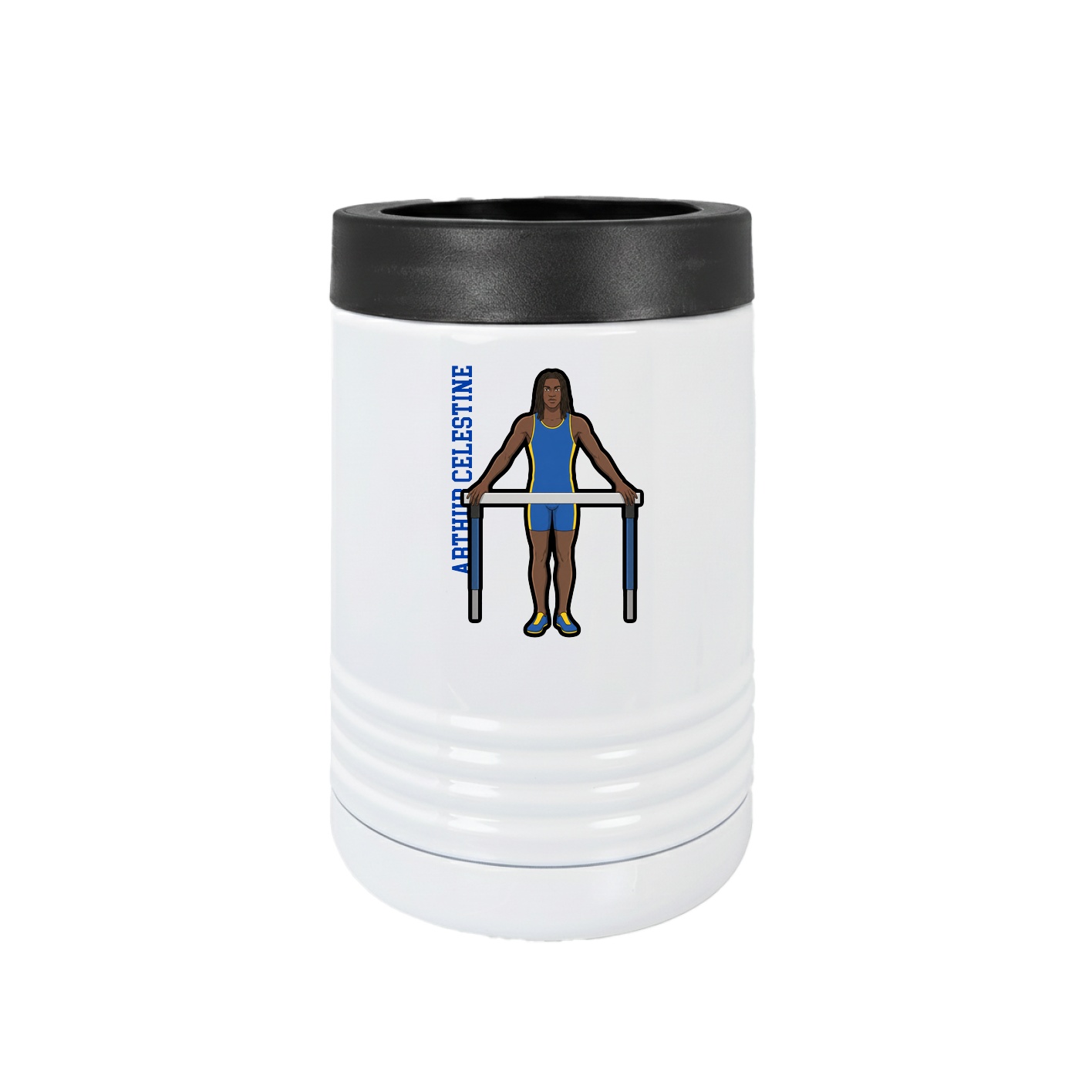 Beverage Holder — Name Vertical in White
