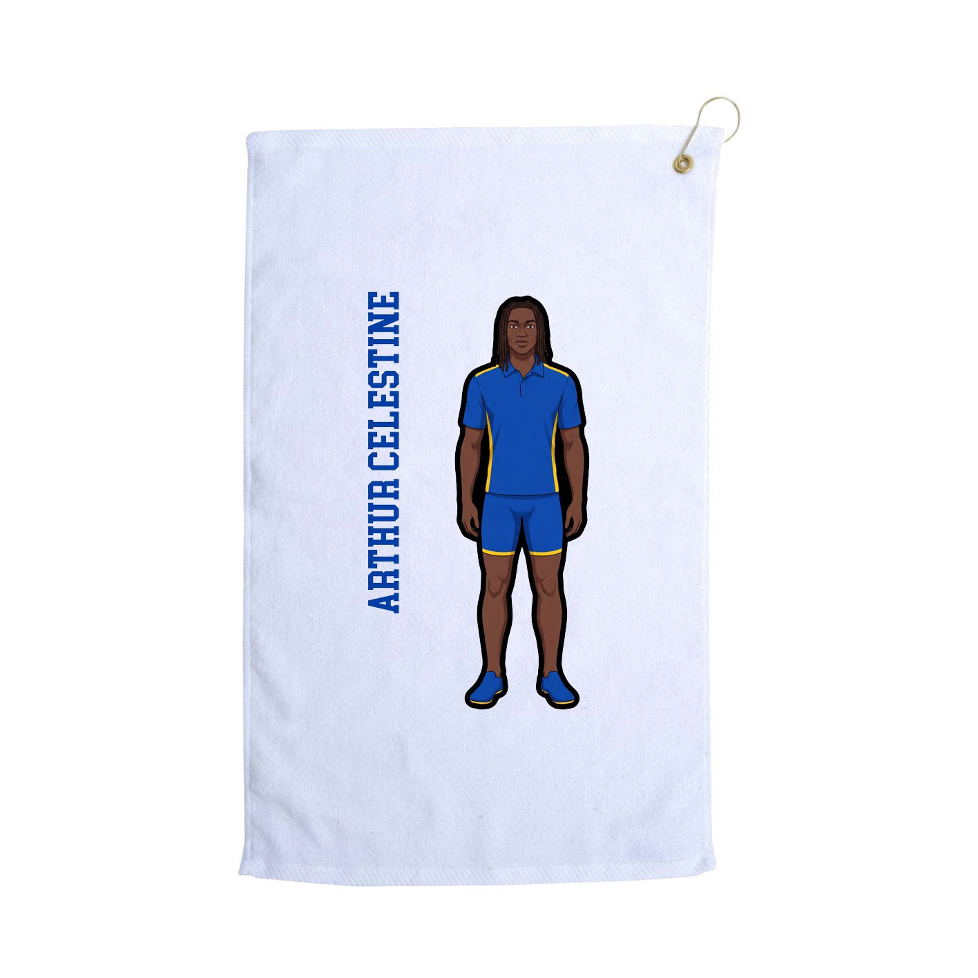 Golf Towel — Name Vertical in White