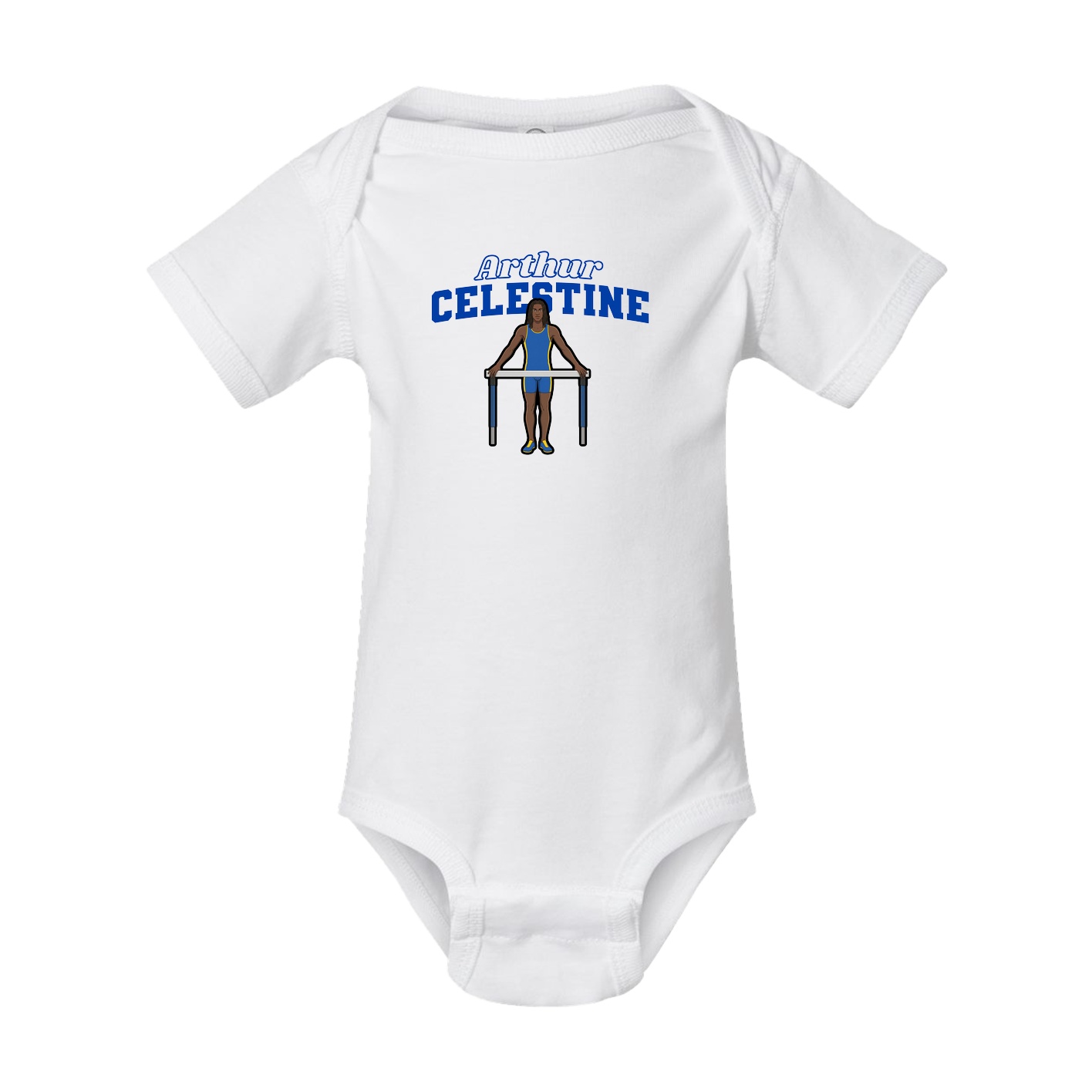 Baby Onesie — Name Arch in White