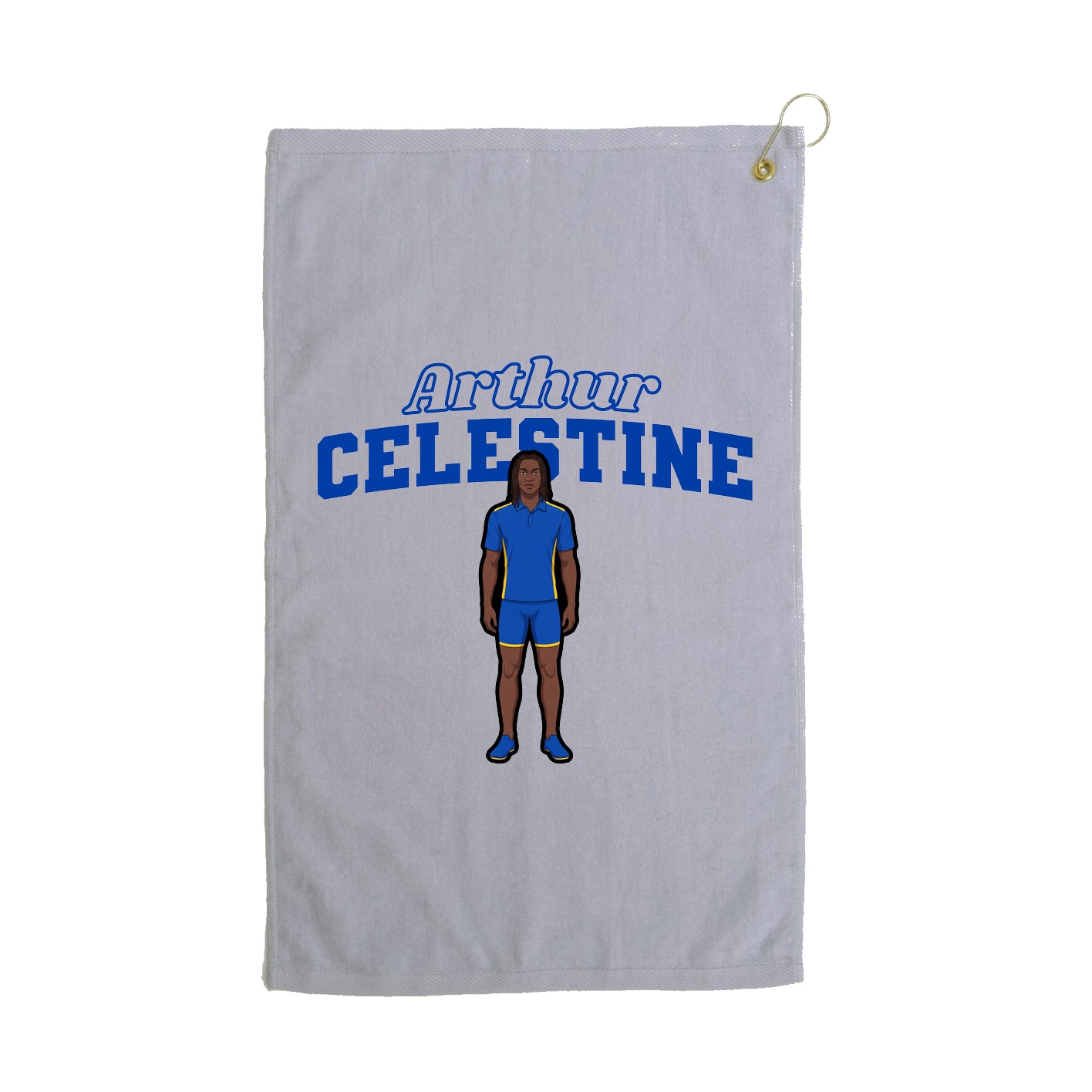 Golf Towel — Name Arch in Grey