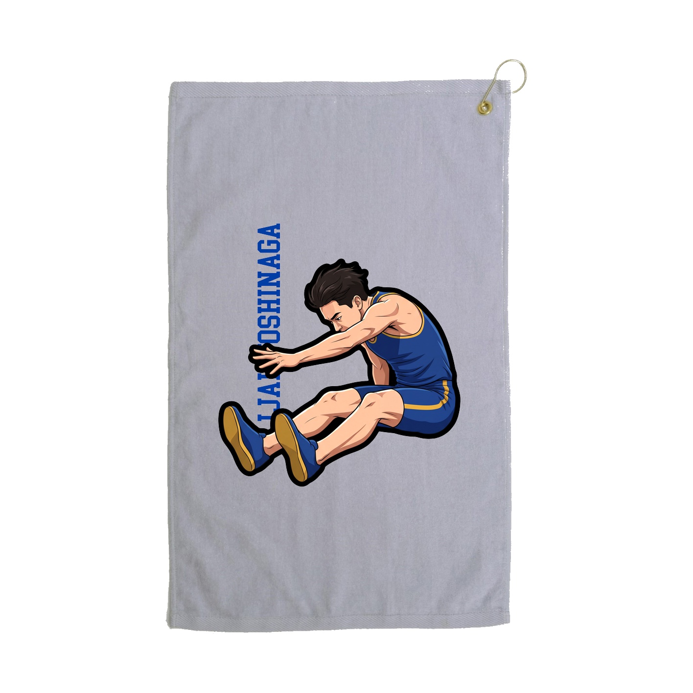 Golf Towel — Name Vertical in Grey