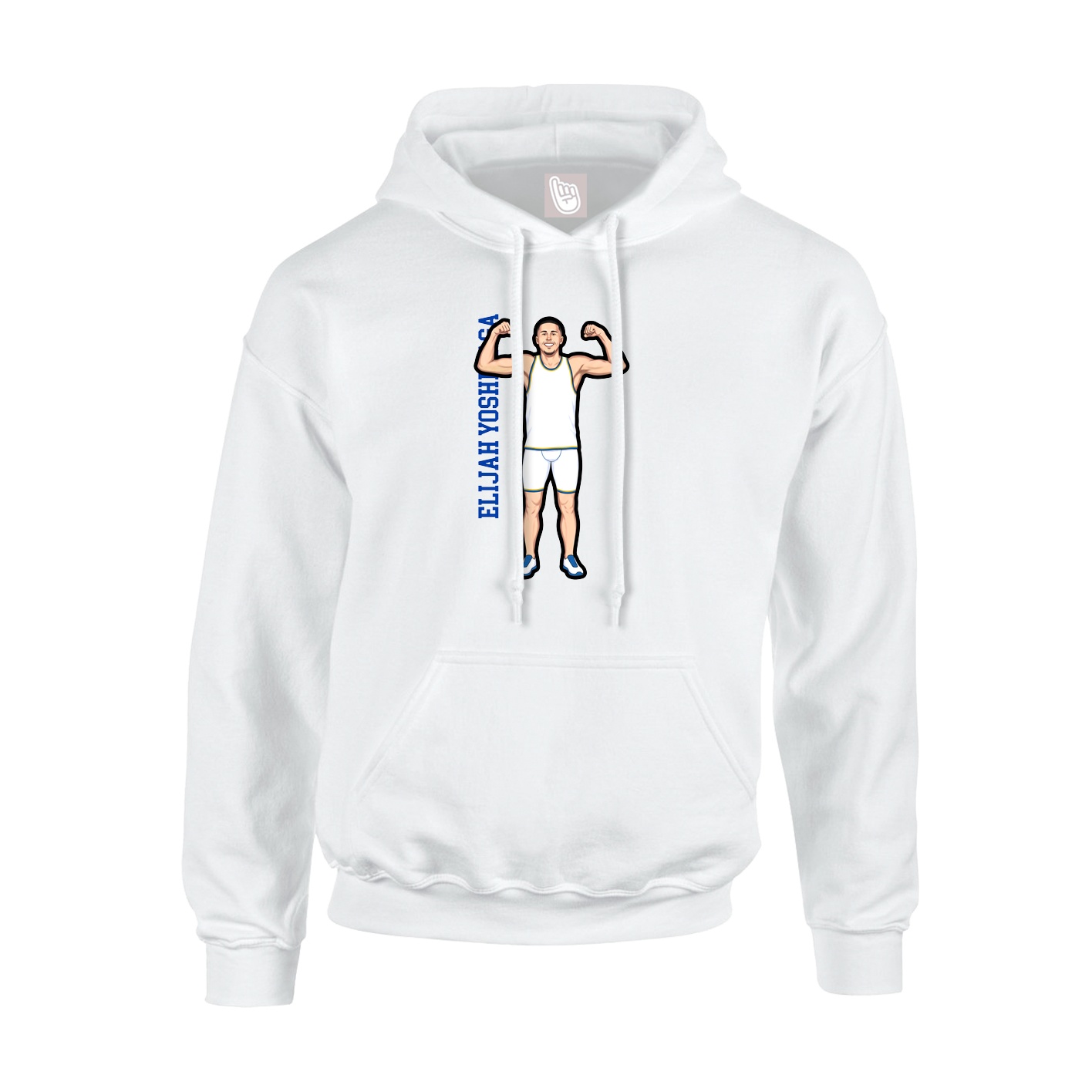 Youth Hoodie — Name Vertical in White