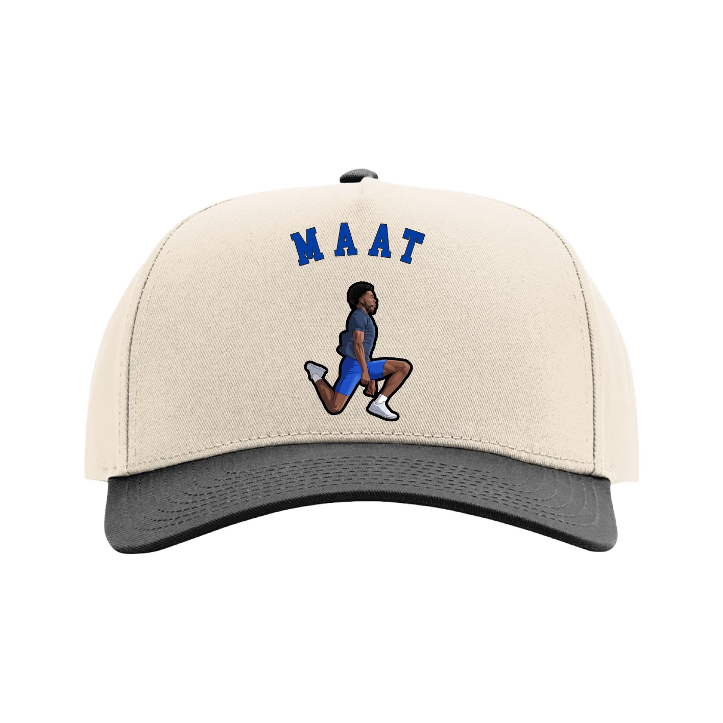 Full Fabric Five-Panel Champ Cap — Shirsey Arch in Cream/Black