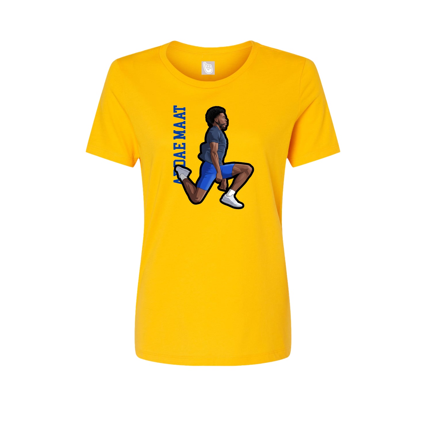 Womens Tee — Name Vertical in Gold