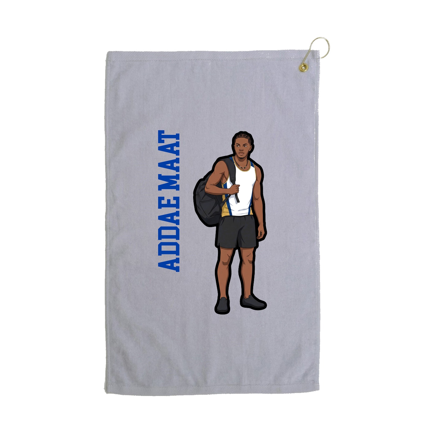 Golf Towel — Name Vertical in Grey