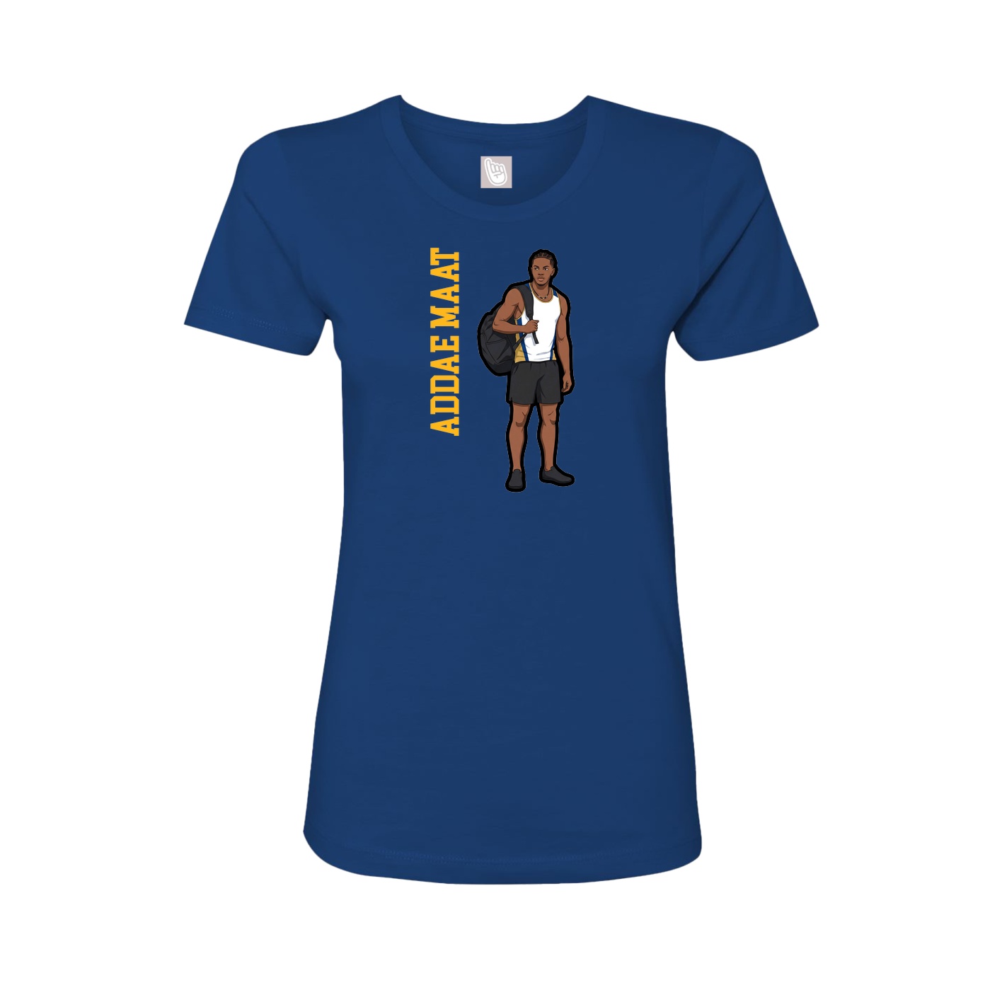 Womens Tee — Name Vertical in Royal