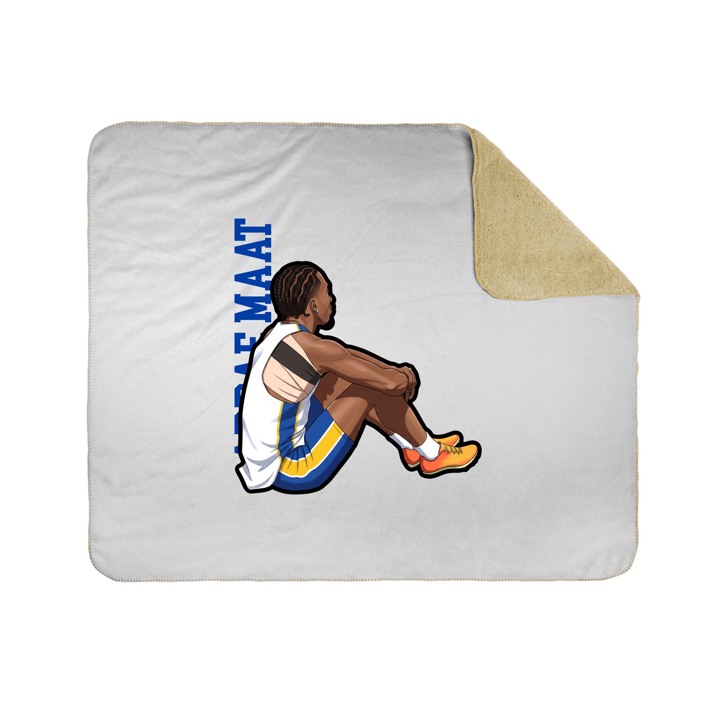 Throw Blanket — Name Vertical in White