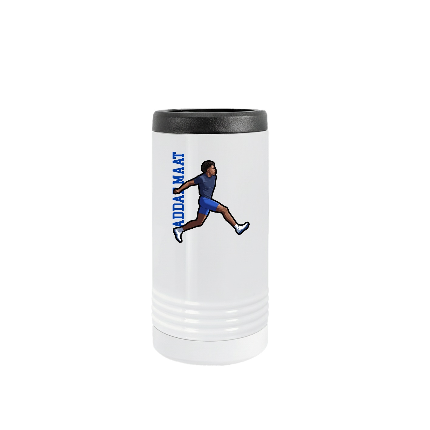 Slim Beverage Holder — Name Vertical in White