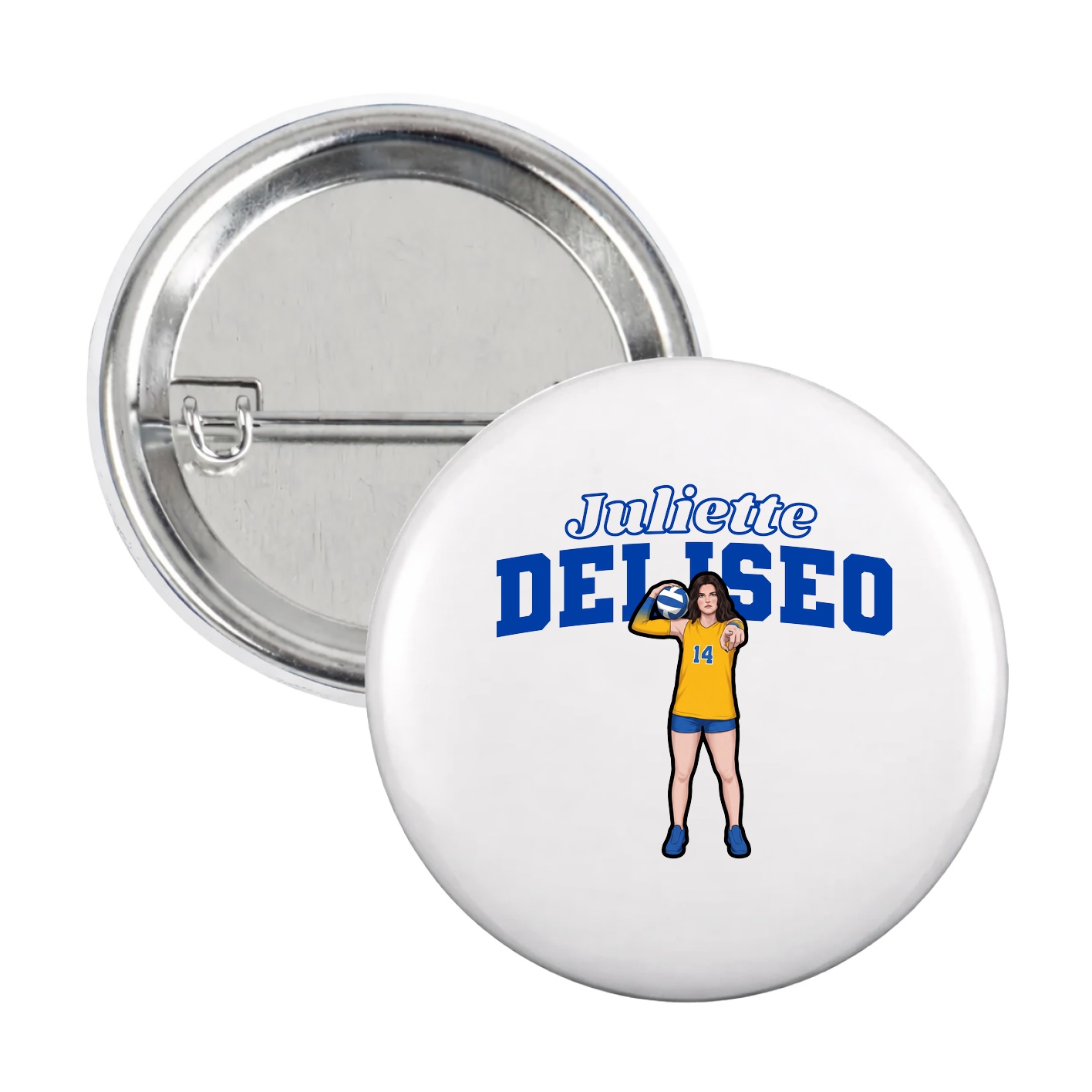 Game Day Button — Name Arch in White