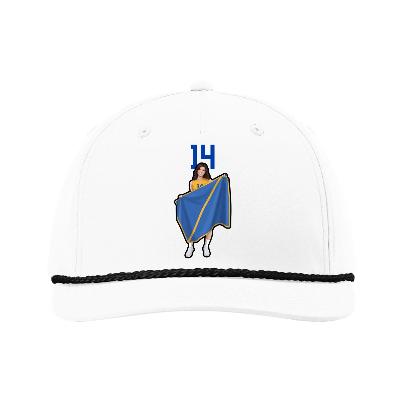 Five-Panel Classic Rope Cap — Number Top in White