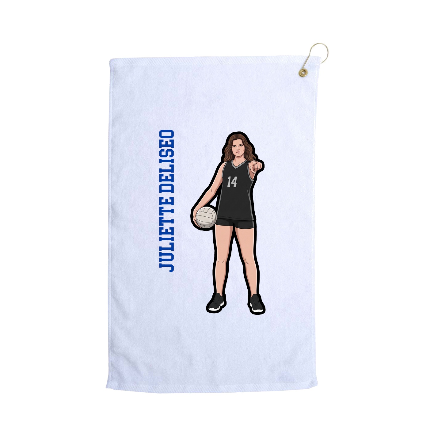 Golf Towel — Name Vertical in White
