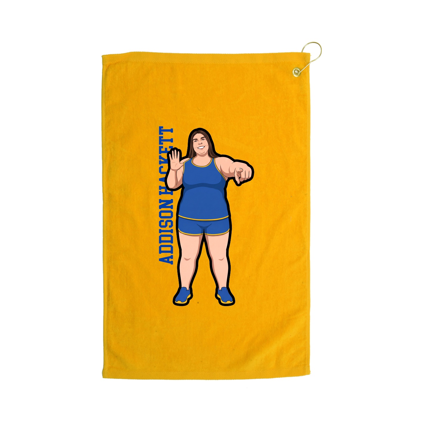 Golf Towel — Name Vertical in Gold
