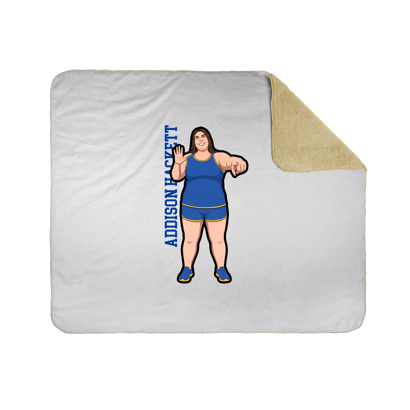 Throw Blanket — Name Vertical in White