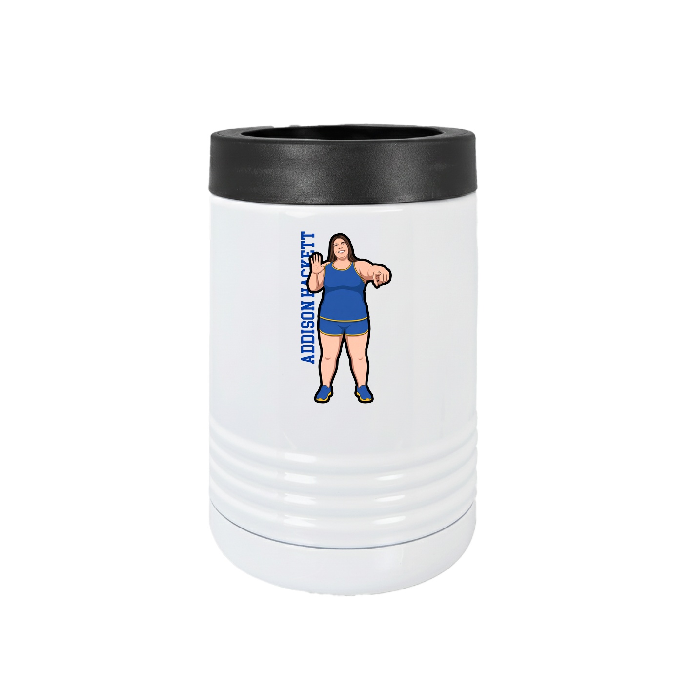 Beverage Holder — Name Vertical in White