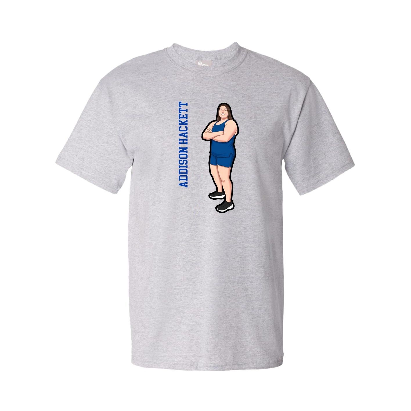 Youth Tee — Name Vertical in Grey