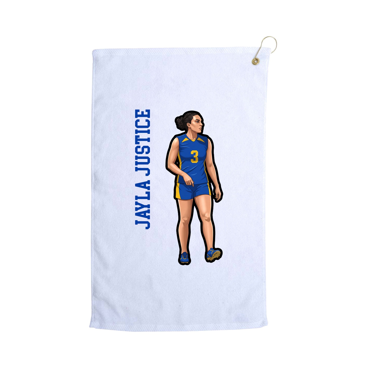 Golf Towel — Name Vertical in White