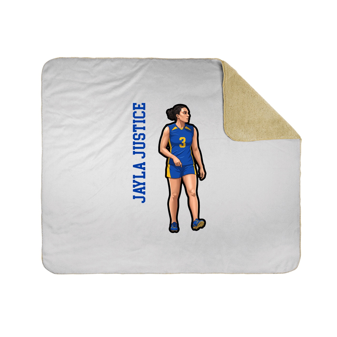 Throw Blanket — Name Vertical in White