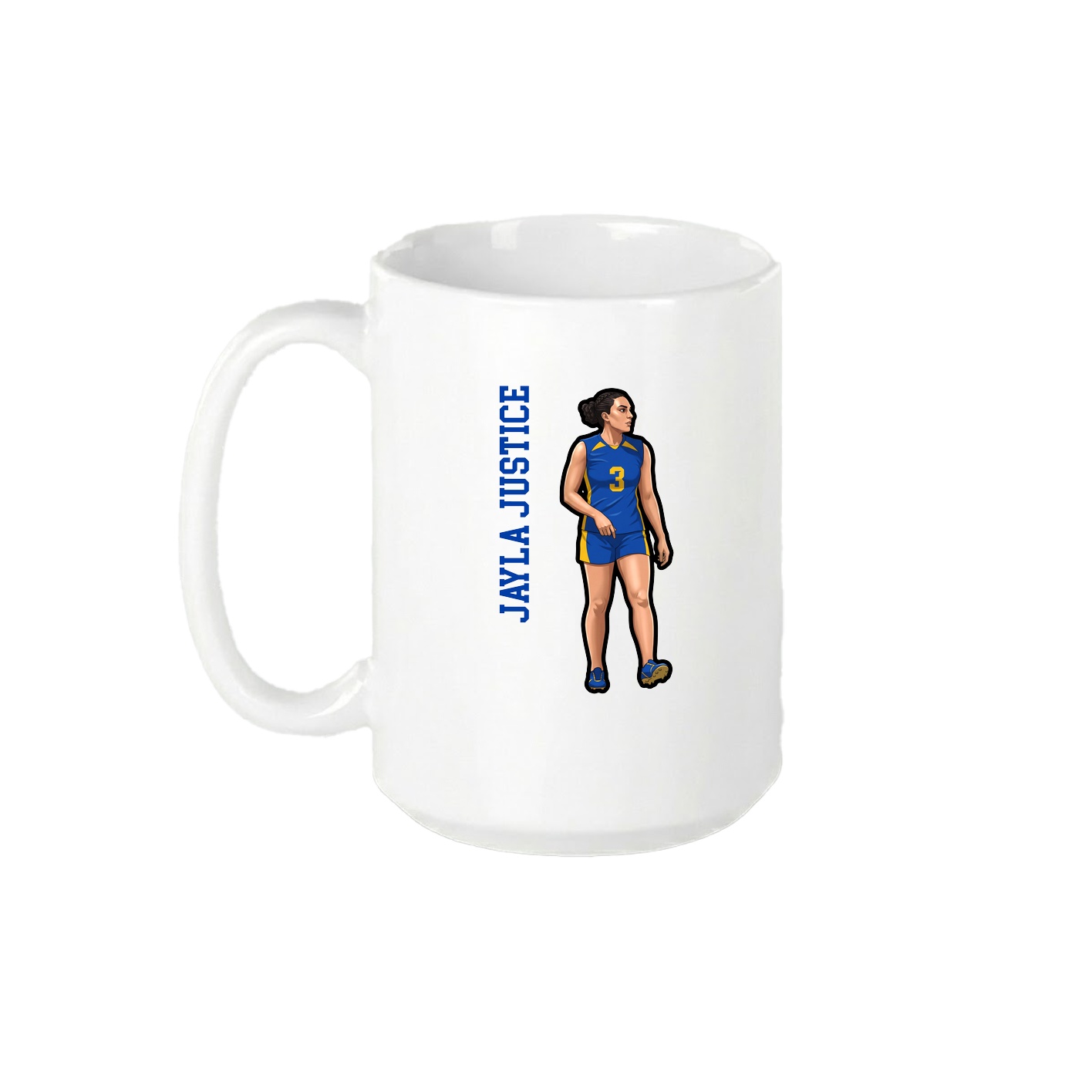 15oz Coffee Mug — Name Vertical in White