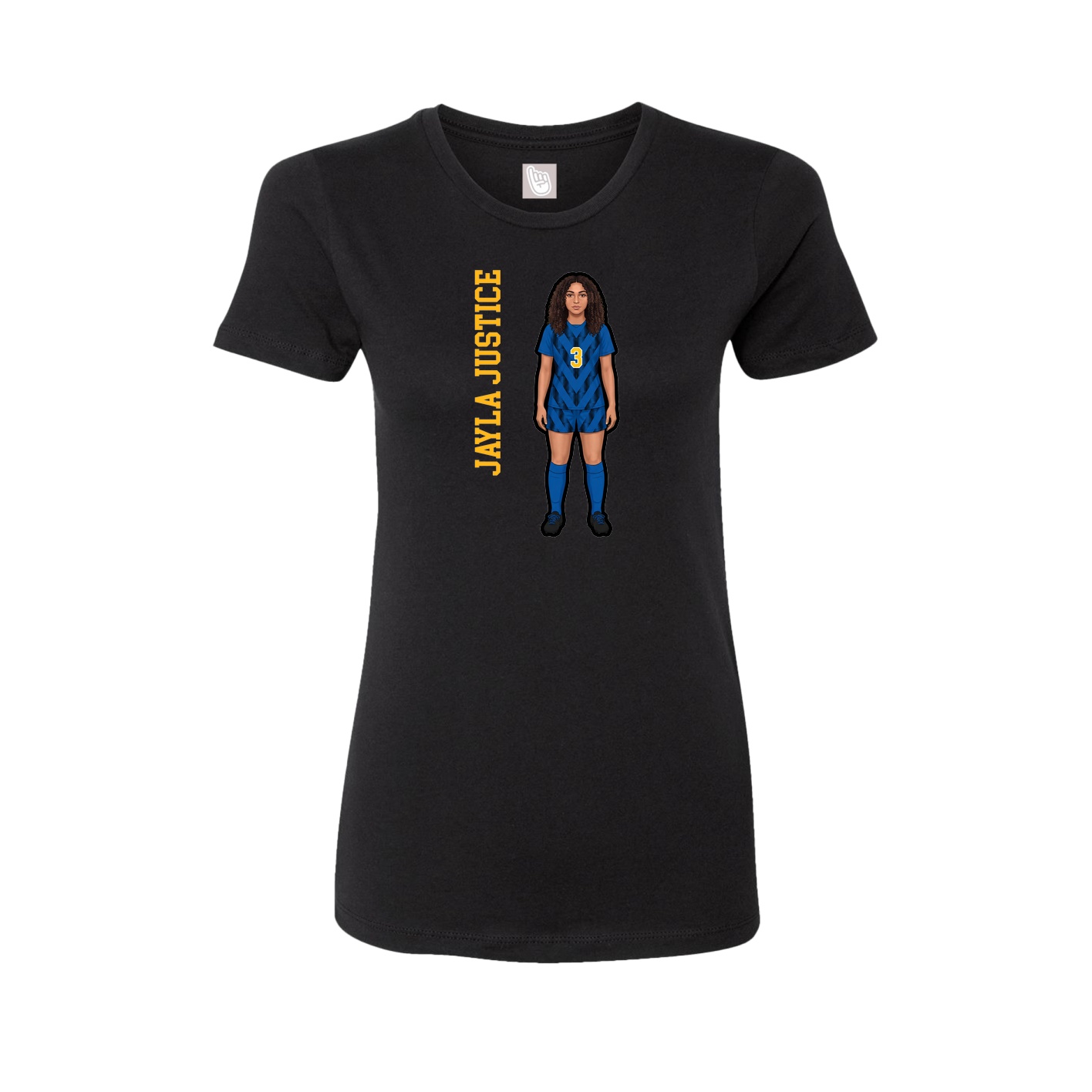 Fitted Women's Tee — Name Vertical in Black