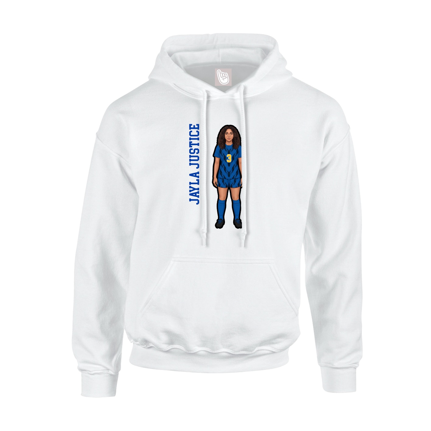 Youth Hoodie — Name Vertical in White