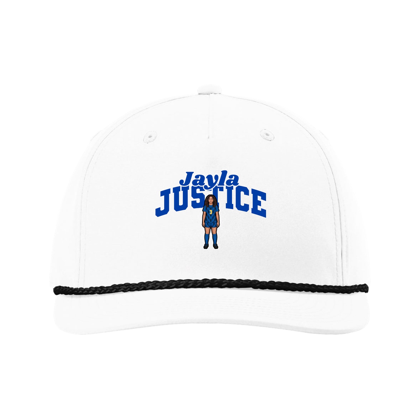 Five-Panel Classic Rope Cap — Signature Arch in White