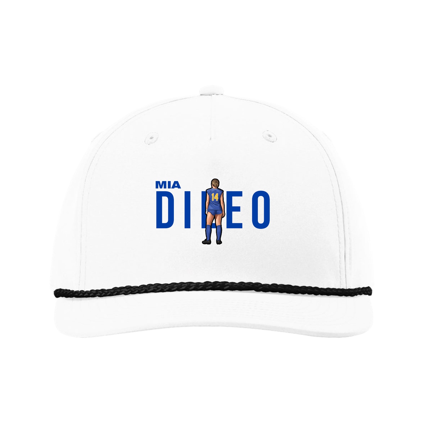 Five-Panel Classic Rope Cap — Player Name in White
