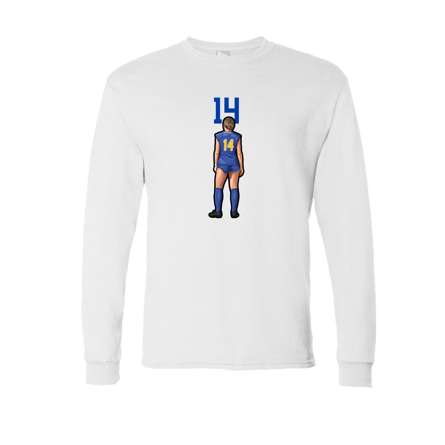 Long Sleeve Tee — Number Top in White