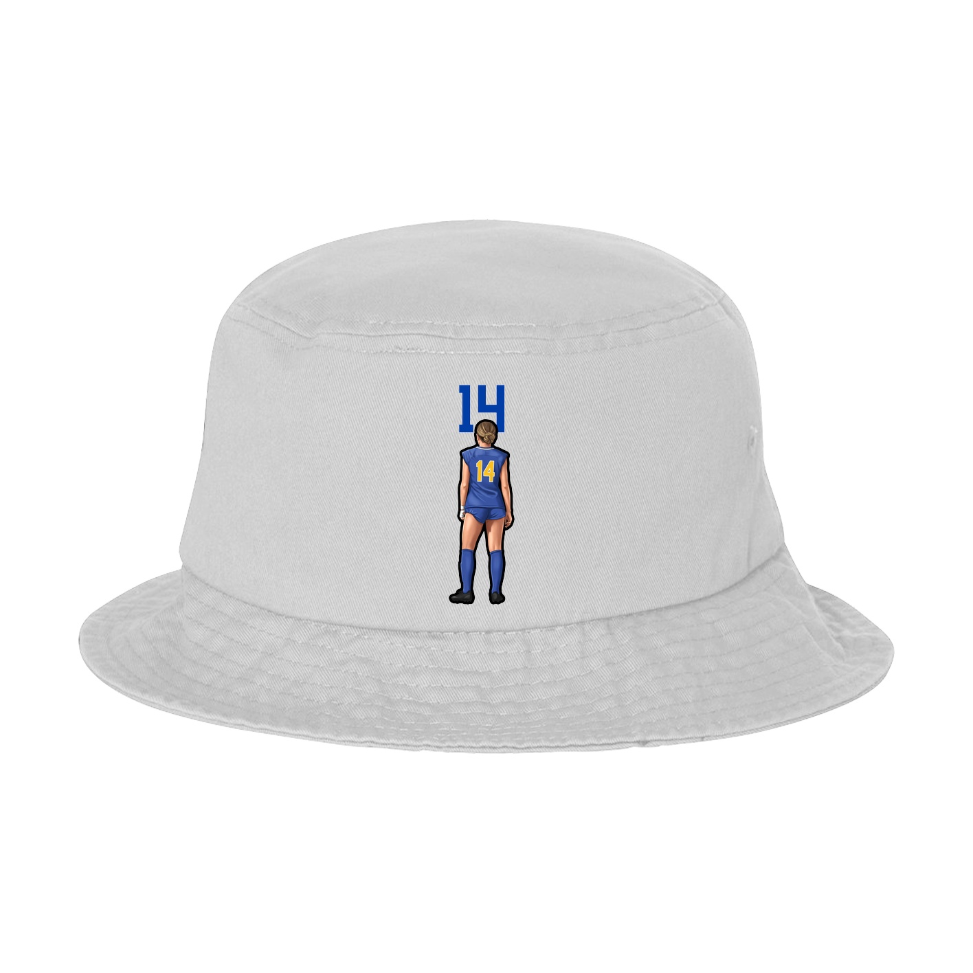 Bucket Cap — Number Top in White