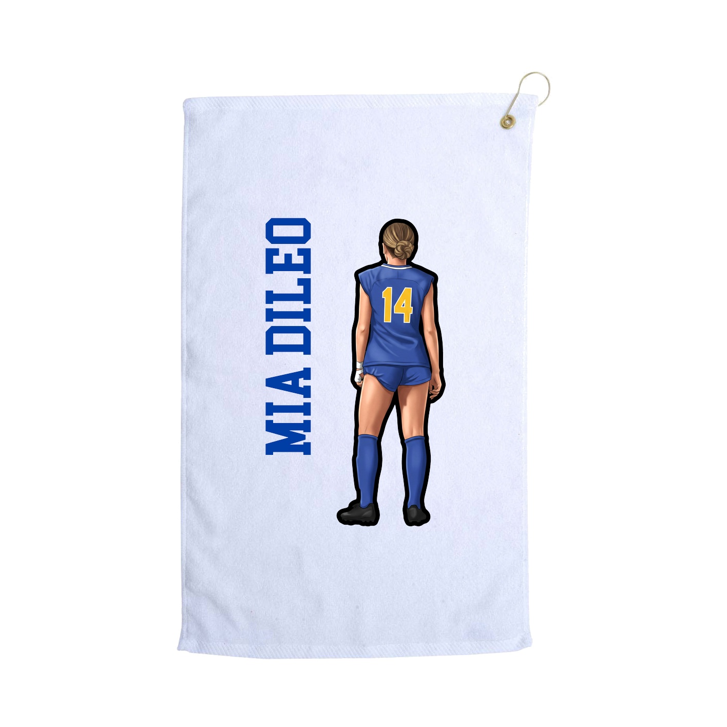Golf Towel — Name Vertical in White