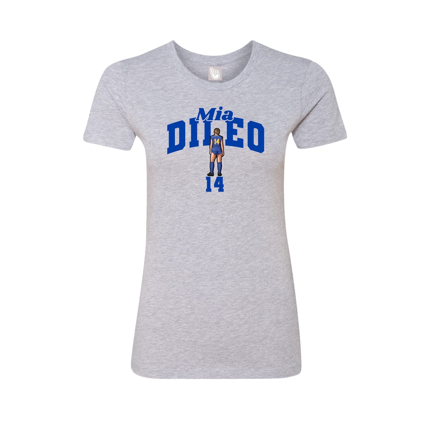 Fitted Women's Tee — Signature Arch in Grey