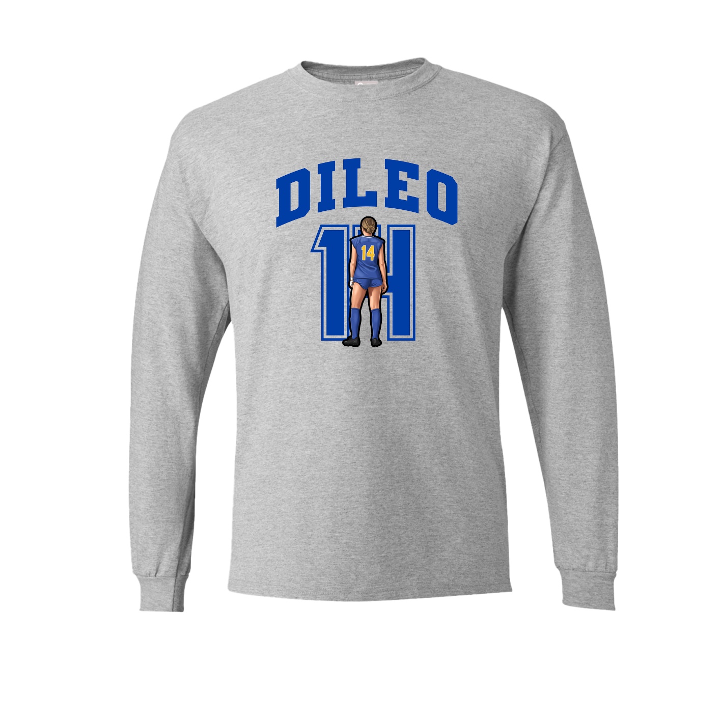 Long Sleeve Tee — Number in Grey