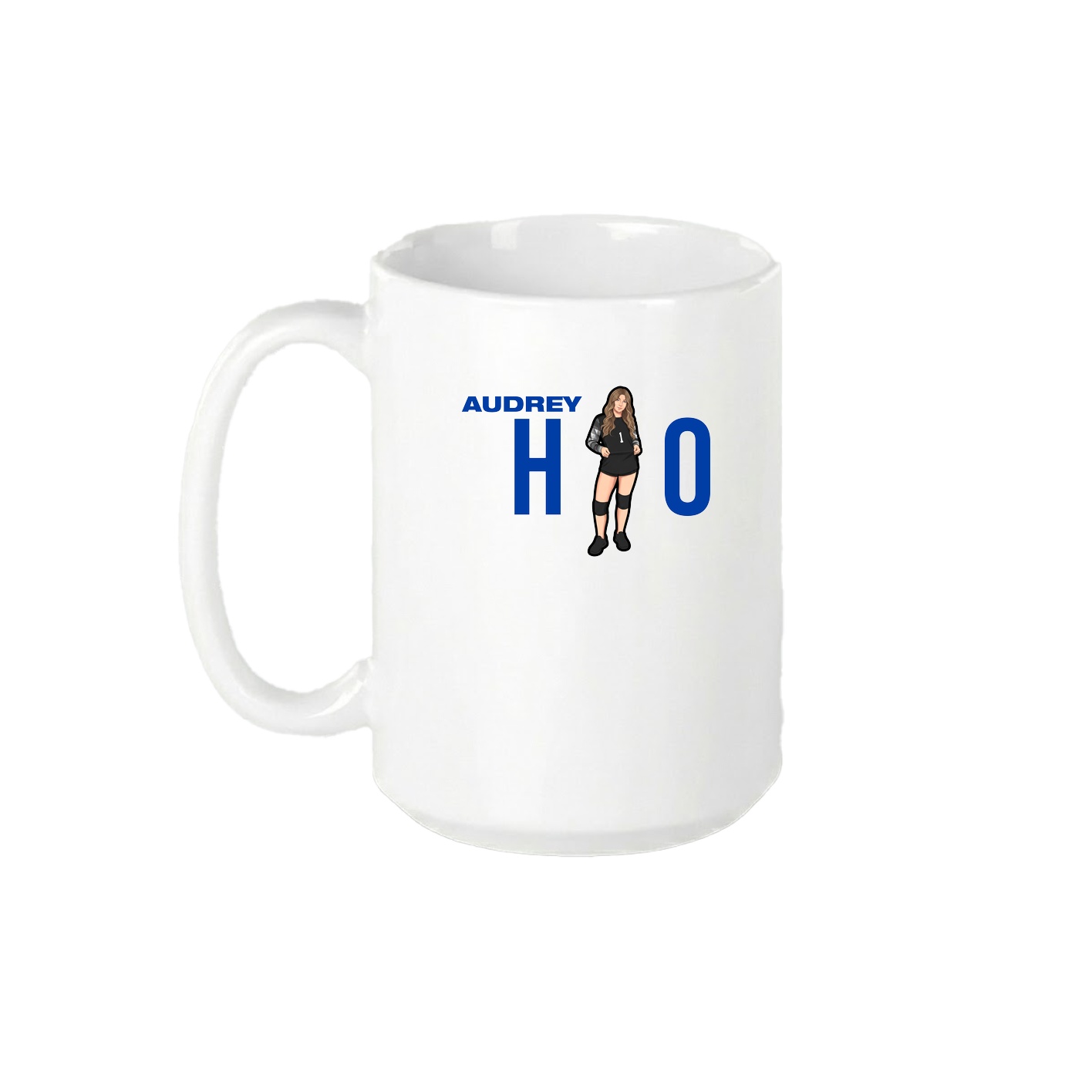 15oz Coffee Mug — Player Name in White