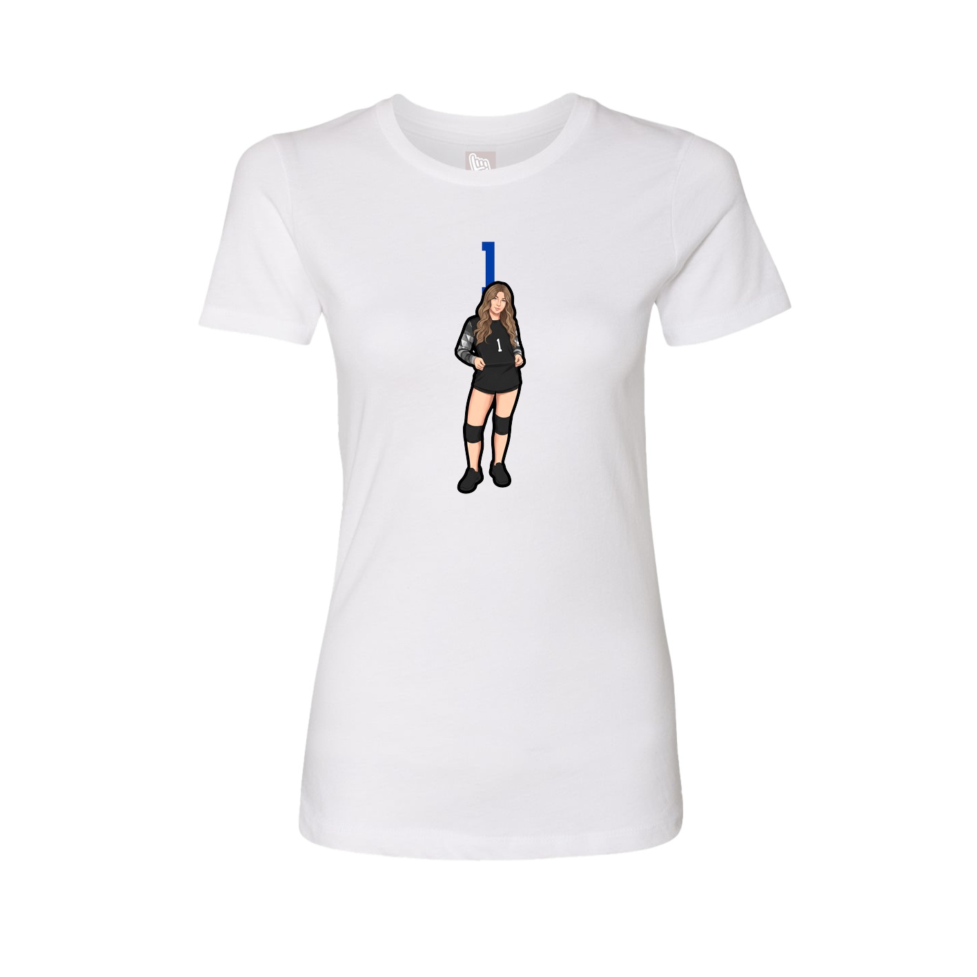 Fitted Women's Tee — Number Top in White